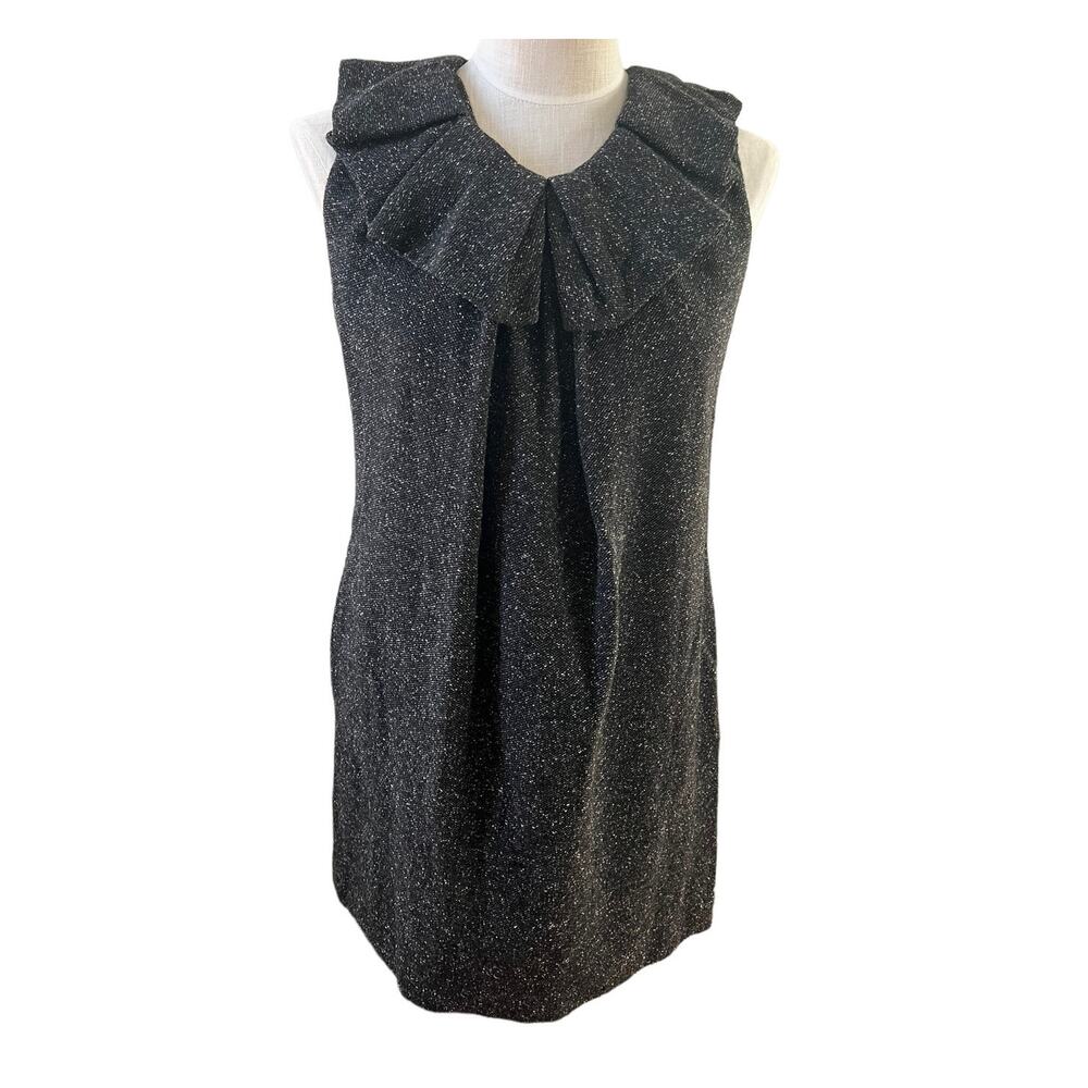 Banana Republic Sleeveless Tweed Work Dress Black 6